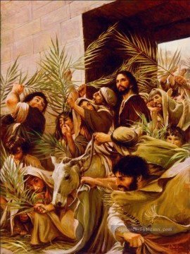 L’entrée triomphale catholique chrétienne Peinture à l'huile